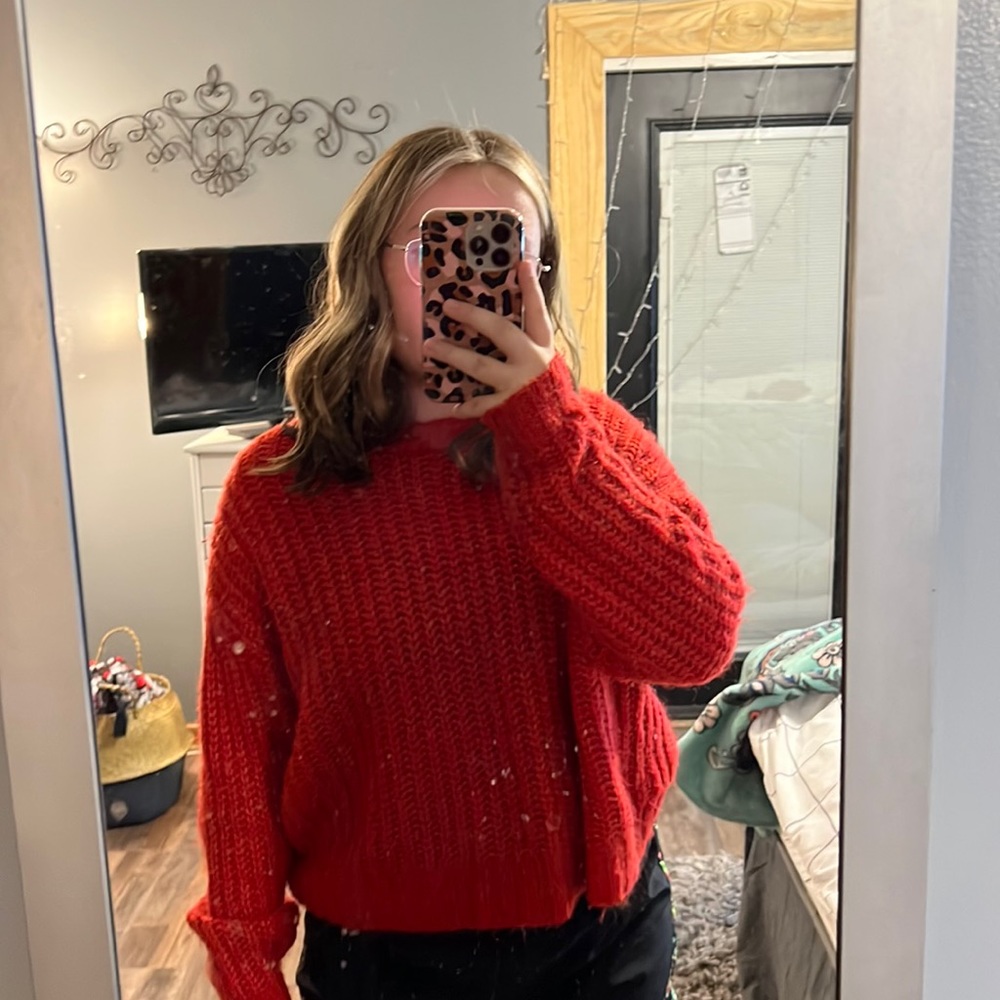 American Eagle red knitted sweater